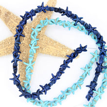 Load image into Gallery viewer, 78 Nautical Howlite Starfish Beads in Turquoise &amp; Navy
