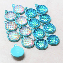 Load image into Gallery viewer, 16  Aqua &amp; White Mermaid Beach Charms
