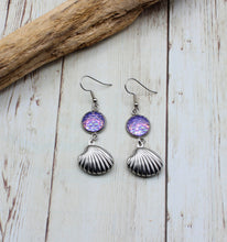 Load image into Gallery viewer, Purple Mermaid Earrings in Stainless Steel
