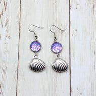 Purple Mermaid Earrings in Stainless Steel