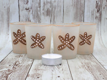 Load image into Gallery viewer, pale blush color hand painted glass candle holders
