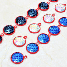 Load image into Gallery viewer, 16 Red White &amp; Blue Nautical Mermaid Charms

