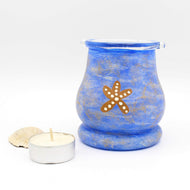 Starfish Hand Painted Glass Candle Holder