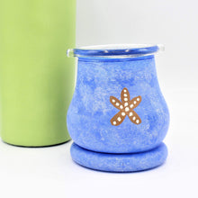 Load image into Gallery viewer, Blue Starfish Hand Painted Glass Candle Holder
