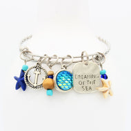 Dreaming of the Sea Nautical Stainless Steel Charm Bracelet