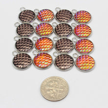 Load image into Gallery viewer, 16 Orange &amp; Rose Gold Mermaid Charms - Stainless Steel
