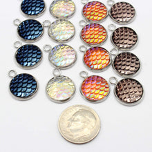 Load image into Gallery viewer, 16 Fall Color Mix Mermaid Charms - Stainless Steel
