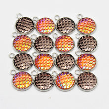 Load image into Gallery viewer, 16 Orange &amp; Rose Gold Mermaid Charms - Stainless Steel
