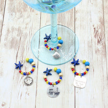 Load image into Gallery viewer, 4 Nubble Lighthouse Colorful Wine Glass Charms
