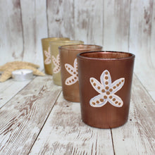 Load image into Gallery viewer, 4 Bronze &amp; Gold Starfish Hand Painted Glass Candle Holders
