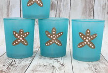 Load image into Gallery viewer,  turquoise hand painted small candle holders
